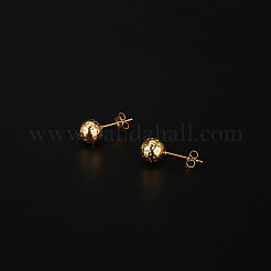女性用304ステンレススチールラウンドボールスタッドピアス  18KGP本金メッキ  8mm&nbsp;GN4839