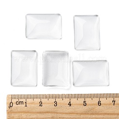 透明な長方形のガラスカボション  透明  25x18x5mm&nbsp;X-GGLA-R025-25x18