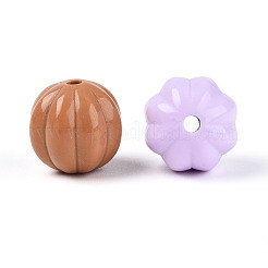 不透明なアクリルビーズ  カボチャ  ミックスカラー  16~16.5mm  穴：2.5mm  約192個/500g&nbsp;SACR-T018-24M