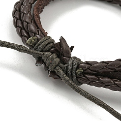 PU Imitation Leather Braided Cord Bracelets&nbsp;BJEW-P329-02A-AS