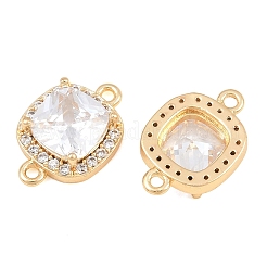Brass Micro Pave Clear Cubic Zirconia Connector Charms&nbsp;CU-CBA7BFE-01A-G