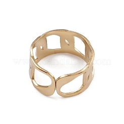 イオンプレーティング(IP) 304 ステンレススチール カーブチェーン カフリング 女性用  14KGP本金メッキ  内径：16.8mm&nbsp;RJEW-G285-07G