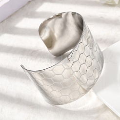316L Surgical Stainless Steel Cuff Bangles&nbsp;BJEW-D454-01A-P