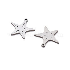 ステンレススチールチャーム201個  レーザー切断  星のチャーム  変色防止  ステンレス鋼色  15x15.5x1mm  穴：1mm&nbsp;STAS-V001-13