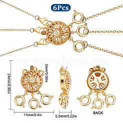 3-Strand 6-Hole Brass Box Clasps&nbsp;FIND-SC0003-31G