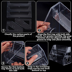 3-Tier Acrylic Display Riser Stands for Cosmetic Jewelry&nbsp;ODIS-WH0043-217C