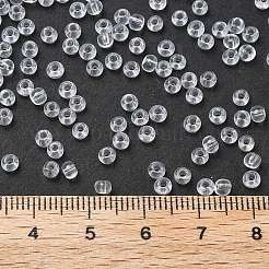 Fgb 8/0グレードAラウンドガラスシードビーズ  透明色  透明  8/0  3x2mm  穴：1mm  約10000個/袋&nbsp;SEED-Q006-3mm-F04