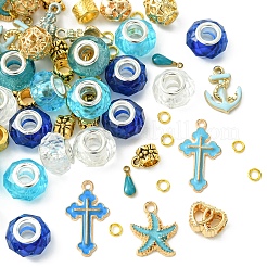 DIY Marine Theme Resin & Alloy Enamel Bead European Bracelet Making Kits&nbsp;DIY-FS0006-87