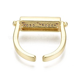 Brass Micro Pave Cubic Zirconia Cuff Rings&nbsp;RJEW-S044-118-NF