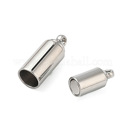 304ステンレススチール製マグネット留め具  カン付き  コラム  ステンレス鋼色  16x5mm  穴：1.2mm&nbsp;STAS-B104-01B-P
