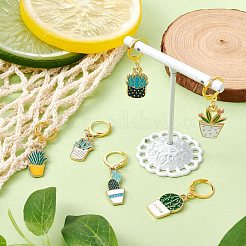 Pot Plant Theme Alloy Enamel Multifunction Pendant Decorations&nbsp;HJEW-CJ00003