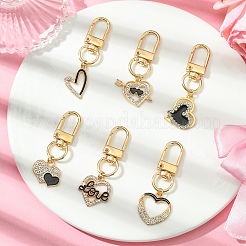 6Pcs Alloy Enamel & Rhinestone Pendant Decoration&nbsp;HJEW-YW00082