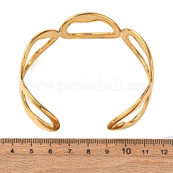女性用304ステンレススチールカフバングル  ナゲット  イオンプレーティング（ip）  18KGP本金メッキ  1-1/8インチ（3cm）  内径：2-1/8x2-5/8インチ（5.5x6.7cm）&nbsp;BJEW-G749-13G
