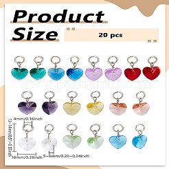 20Pcs 10 Colors Faceted Transparent Glass Charms&nbsp;GLAA-LP0001-17