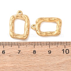 304ステンレスペンダント  イオンプレーティング（ip）  長方形チャーム  18KGP本金メッキ  20x13.5x3mm  穴：1.8mm&nbsp;STAS-I330-025G