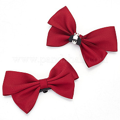 Bowknot Polyester Shoe Decorations&nbsp;FIND-WH0423-93C