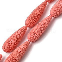 Synthetic Coral Carved Beads Strands&nbsp;CORA-C003-09A-03