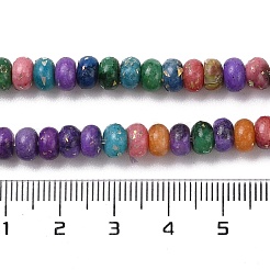 天然ドロマイトビーズ連売り  染め  ロンデル  6~6.5x3.5~4mm  穴：1mm  約106個/連  15.94''（40.5センチメートル）&nbsp;G-Q017-F06-01-1