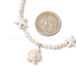 Synthetic Turquoise Sea Turtle & Starfish Pendant Necklaces&nbsp;NJEW-JN05210-02