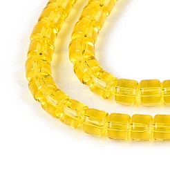 透明ガラスビーズ連売り  コラム  ゴールド  3.5x4~4.5mm  穴：0.7~0.9mm  約102~108個/連  14.17~14.96インチ（36~38cm）&nbsp;GLAA-N065-4x4mm-A02