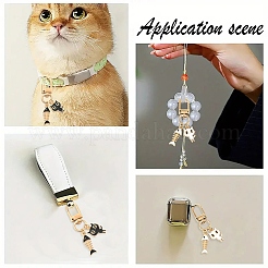 猫と魚の骨合金エナメルペンダント装飾2個  回転式ナスカン付き  ミックスカラー  53mm&nbsp;KEYC-YW00170