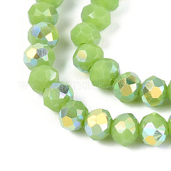 AB Color Plated Opaque Glass Rondelle Beads Strands&nbsp;EGLA-T029-4mm-09K