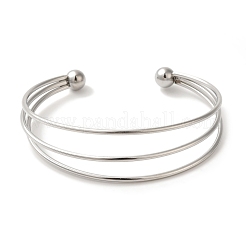 Non-Tarnish 304 Stainless Steel Open Cuff Bangles&nbsp;BJEW-Z071-04P