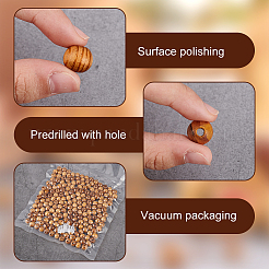200個入りウッドビーズ  染め  無鉛の  ラウンド  ペルー  12mm  穴：3mm&nbsp;WOOD-OC0003-68A-LF
