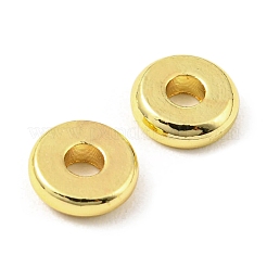 真鍮ビーズ  カドミウムフリー＆鉛フリー  長持ちメッキ  ディスク  18KGP本金メッキ  6x2mm  穴：1.8mm&nbsp;X-KK-D032-01G-G