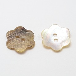 パールボタンの2  - 正孔花のマザーオブパール  あこやシェルボタン  キャメル  13~14x1~1.5mm  穴：1.5mm  約720個/袋&nbsp;SHEL-N033-12