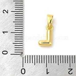 ラックメッキ真鍮チャーム  18KGP本金メッキ  長持ちメッキ  カドミウムフリー＆鉛フリー  文字l  10x6x3mm  穴：5x2.5mm&nbsp;LS-KK-C053-04G-L
