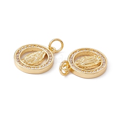 Rack Plating Brass Micro Pave Cubic Zirconia Pendants&nbsp;ZIRC-C040-44G-02