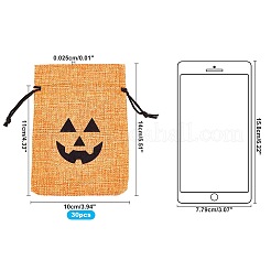 Polyester Imitation Burlap Packing Pouches Drawstring Bags&nbsp;ABAG-PH0002-49