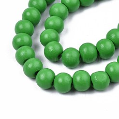Painted Natural Wood Beads Strands&nbsp;WOOD-S053-54E