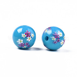 Opaque Printed Acrylic Beads&nbsp;MACR-T043-03F
