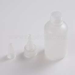 プラスチック目盛り付き接着剤ボトル  スクイズボトル  漏れ防止キャップ付き  ホワイト  11.2x3.9cm  容量：60ミリリットル&nbsp;X-TOOL-WH0021-40-60ml