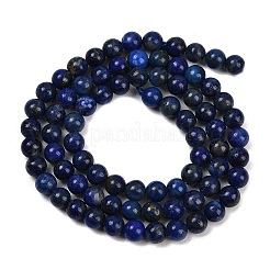 天然石ラピスラズリビーズ連売り  ラウンド  5mm  穴：1mm  約77個/連  15.3インチ&nbsp;G-G423-5mm-AB