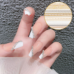 4セット4スタイルの合金製細チェーン  ネイルアートの装飾の付属品  ミックスカラー  253~400x1~2x0.5~2mm  1セット/スタイル&nbsp;MRMJ-AN0001-03