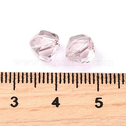 ガラス模造オーストリアクリスタルビーズ  ポリゴン  多面カット  ミスティローズ  7x7.5x7.5mm  穴：1.2mm&nbsp;GLAA-P071-02A-03
