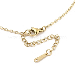 304ステンレススチールツイストスティックペンダントアズキチェーンネックレス  ゴールドカラー  15.75インチ（40cm）&nbsp;NJEW-H044-08G