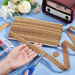 ポリエステル編組リボン  DIY工芸品  カーテン用  衣類  ソファの装飾  ゴールデンロッド  7/8インチ（23mm）  約13.12ヤード（12m）/カード&nbsp;OCOR-WH0070-17A