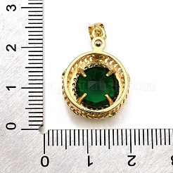 Brass Micro Pave Cubic Zirconia Pendants&nbsp;KK-K401-31G