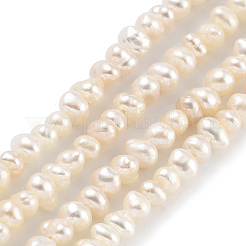 天然養殖淡水パールビーズ連売り  ポテト  アンティークホワイト  2.5~3mm  穴：0.5mm  約82~83個/連  7.09インチ（18cm）&nbsp;PEAR-C003-06E