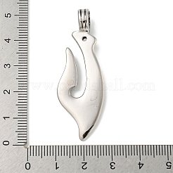 316サージカルステンレスペンダント  フック  アンティークシルバー  49.5x17x8mm  穴：6mm&nbsp;STAS-Z073-102AS