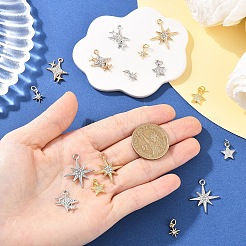 16Pcs 8 Styles Brass & Alloy & Rhinestone & Cubic Zirconia Pendants Sets&nbsp;FIND-YW0011-28