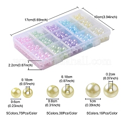 605Pcs 15 Style Spray Painted ABS Plastic Imitation Pearl Beads&nbsp;OACR-YW0001-34