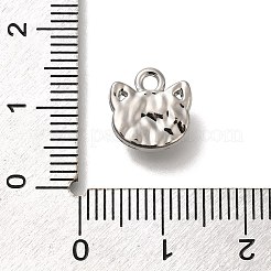 猫の目チャーム  合金パーツ  猫の形  プラチナ  10x10x5mm  穴：1.6mm&nbsp;FIND-M041-10P