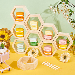 10Pcs Hexagon Wooden Dessert Cupcake Organizer Holder&nbsp;ODIS-GA0001-49