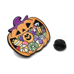 ハロウィーンのエナメルピン  バックパック用合金ラペルピンバック  カボチャ  33x35.5mm&nbsp;LS-JEWB-C049-01D-EB