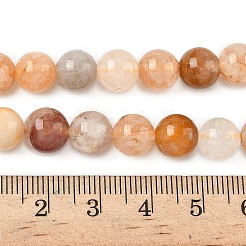 Natural Yellow Hematoid Quartz/Golden Healer Quartz Beads Strands&nbsp;X-G-D334-A02-8mm